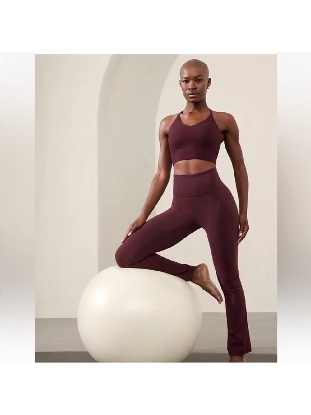 Athleta - Elation Ultra High Rise Straight Leg Pant
Color: Spiced Cabernet